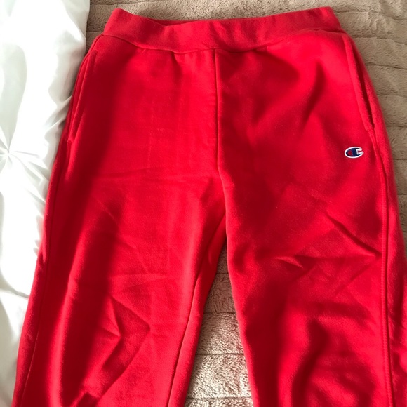 Champion Pants & Jumpsuits Red Champion Sweatpants Poshmark